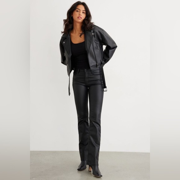 Faux leather bootcut pants - Picture 1 of 3